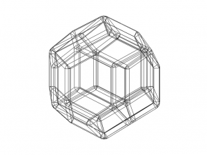 Wireframe Shape Rhombic Triacontahedron 3Dプリントモデル