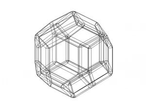 Wireframe Shape Rhombic Triacontahedron 3D Print Model