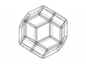 Wireframe Shape Rhombic Triacontahedron 3Dプリントモデル