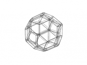 Wireframe Shape Rhombic Triacontahedron 3Dプリントモデル