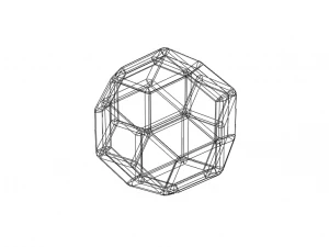 Wireframe Shape Rhombic Triacontahedron 3D Print Model
