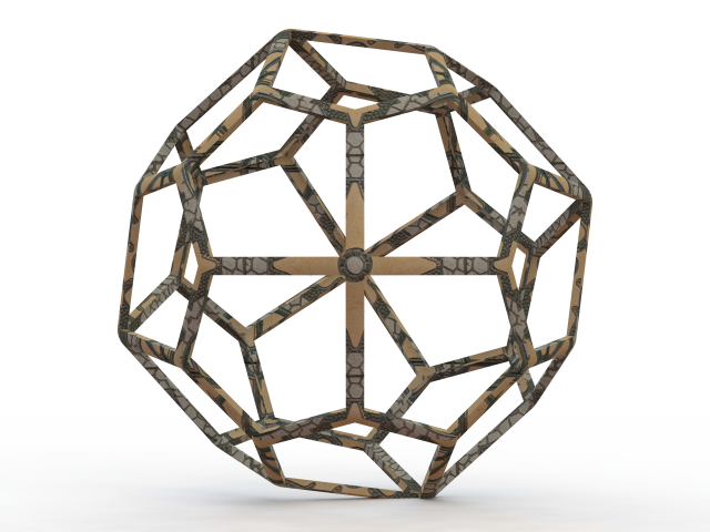 Download Wireframe Shape Pentagonal Icositetrahedron 3D Model