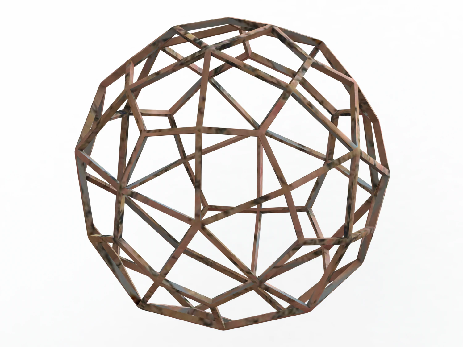 Wireframe Shape Deltoidal Hexecontahedron 3D Print Model .c4d .max .obj .3ds .fbx .stl .blend 