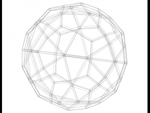 Wireframe Shape Deltoidal Hexecontahedron 3D Принт Модель