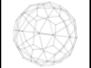 Wireframe Shape Deltoidal Hexecontahedron 3D Print Model