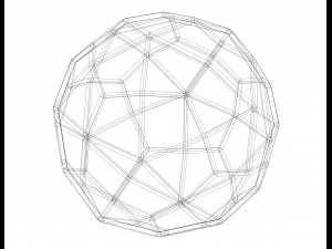 Wireframe Shape Deltoidal Hexecontahedron 3D Принт Модель