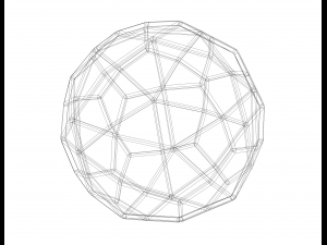 Wireframe Shape Deltoidal Hexecontahedron 3D Принт Модель
