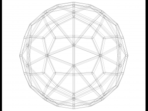 Wireframe Shape Deltoidal Hexecontahedron 3D Принт Модель