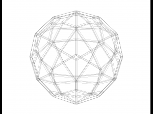 Wireframe Shape Deltoidal Hexecontahedron 3D Принт Модель