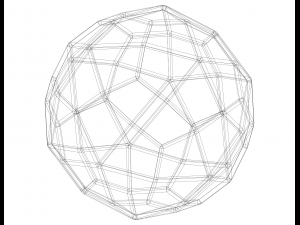 Wireframe Shape Deltoidal Hexecontahedron 3D Принт Модель