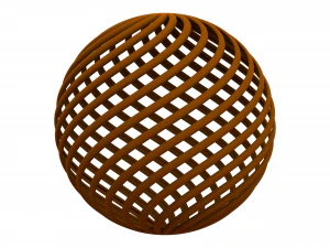 Tel Kafes Şekli Geometrik B&uuml;k&uuml;lm&uuml;ş K&uuml;re 3D Baskı Modeli
