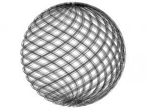 Tel Kafes Şekli Geometrik B&uuml;k&uuml;lm&uuml;ş K&uuml;re 3D Baskı Modeli