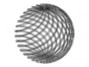 Wireframe Shape Geometric Twisted Sphere 3D 打印模型