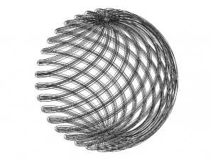 Tel Kafes Şekli Geometrik B&uuml;k&uuml;lm&uuml;ş K&uuml;re 3D Baskı Modeli