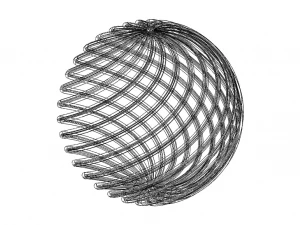 Tel Kafes Şekli Geometrik B&uuml;k&uuml;lm&uuml;ş K&uuml;re 3D Baskı Modeli