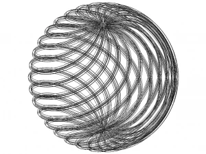 Tel Kafes Şekli Geometrik B&uuml;k&uuml;lm&uuml;ş K&uuml;re 3D Baskı Modeli