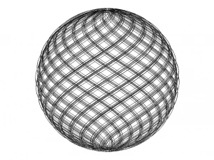 Tel Kafes Şekli Geometrik B&uuml;k&uuml;lm&uuml;ş K&uuml;re 3D Baskı Modeli