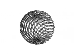 Tel Kafes Şekli Geometrik B&uuml;k&uuml;lm&uuml;ş K&uuml;re 3D Baskı Modeli