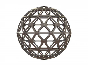 Wireframe Shape Geometric Sphere Cut Diamond 3D Print Model