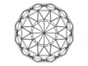 Wireframe Shape Geometric Sphere Cut Diamond 3D Print Model