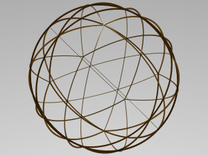 Wireframe Shape Spherical Pentakis Dodecahedron 3D Print Model