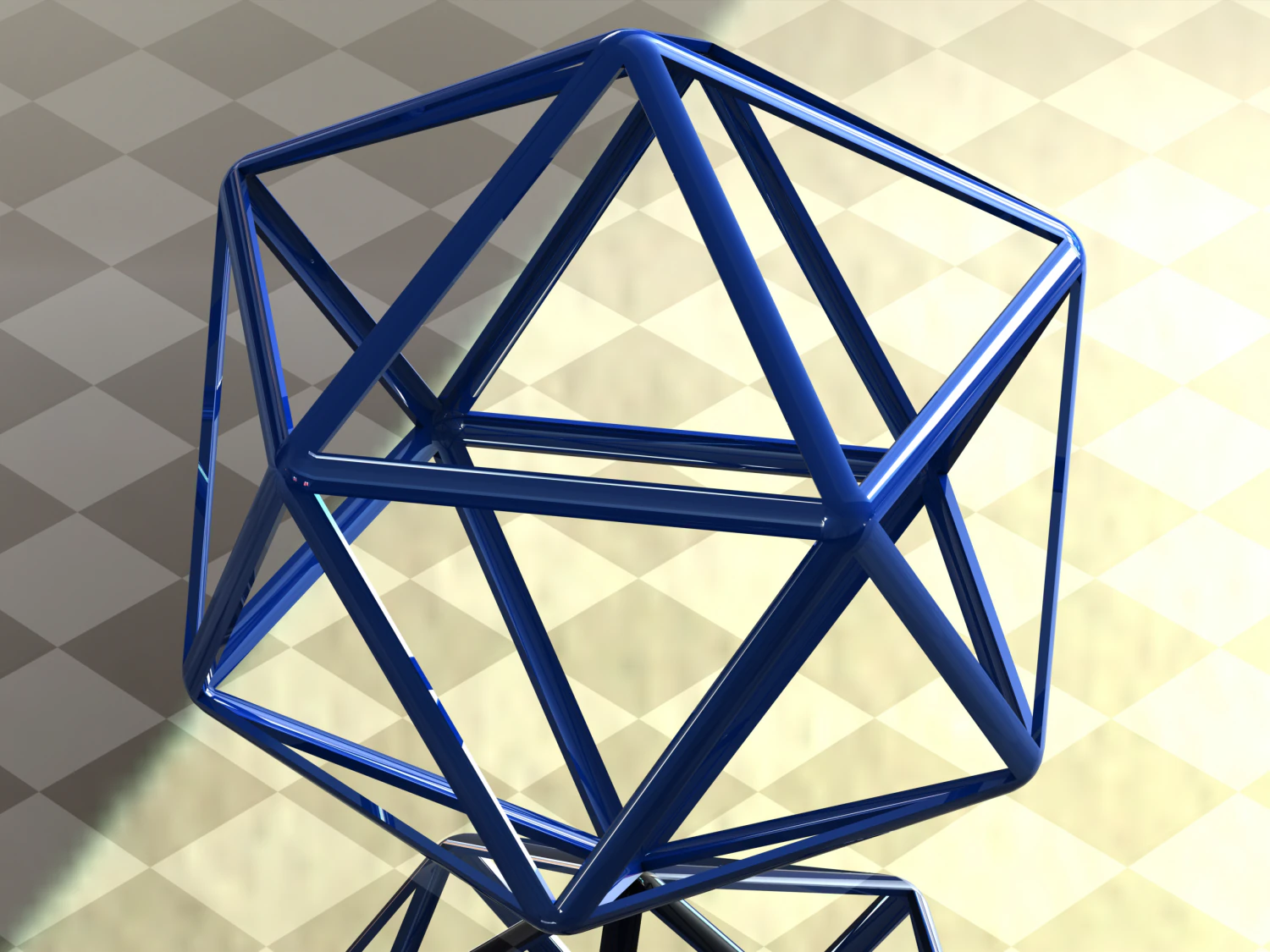Wireframe Icosahedron 3D Print Model .c4d .max .obj .3ds .fbx .stl .blend