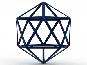 Wireframe Icosahedron 3D Print Model