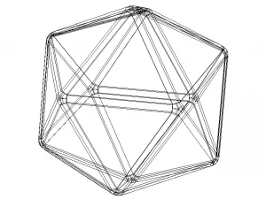Wireframe Icosahedron 3D Print Model