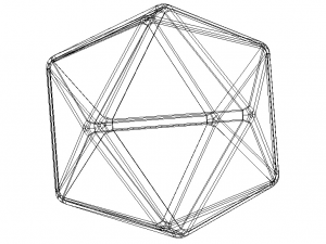 Wireframe Icosahedron 3D Принт Модель