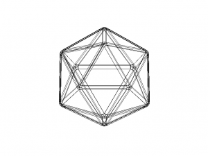 Wireframe Icosahedron 3D Принт Модель