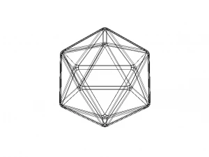 Wireframe Icosahedron 3D Print Model