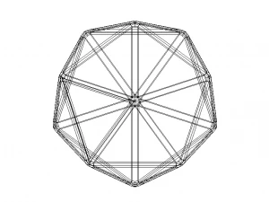 Wireframe Icosahedron 3D Print Model