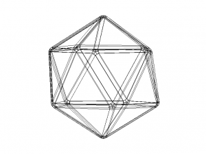 Wireframe Icosahedron 3D Принт Модель