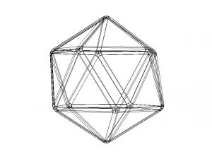 Wireframe Icosahedron 3D Print Model