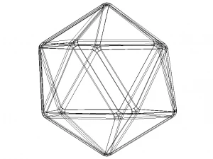 Wireframe Icosahedron 3D Print Model