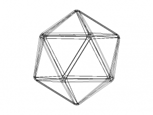 Wireframe Icosahedron 3D Принт Модель