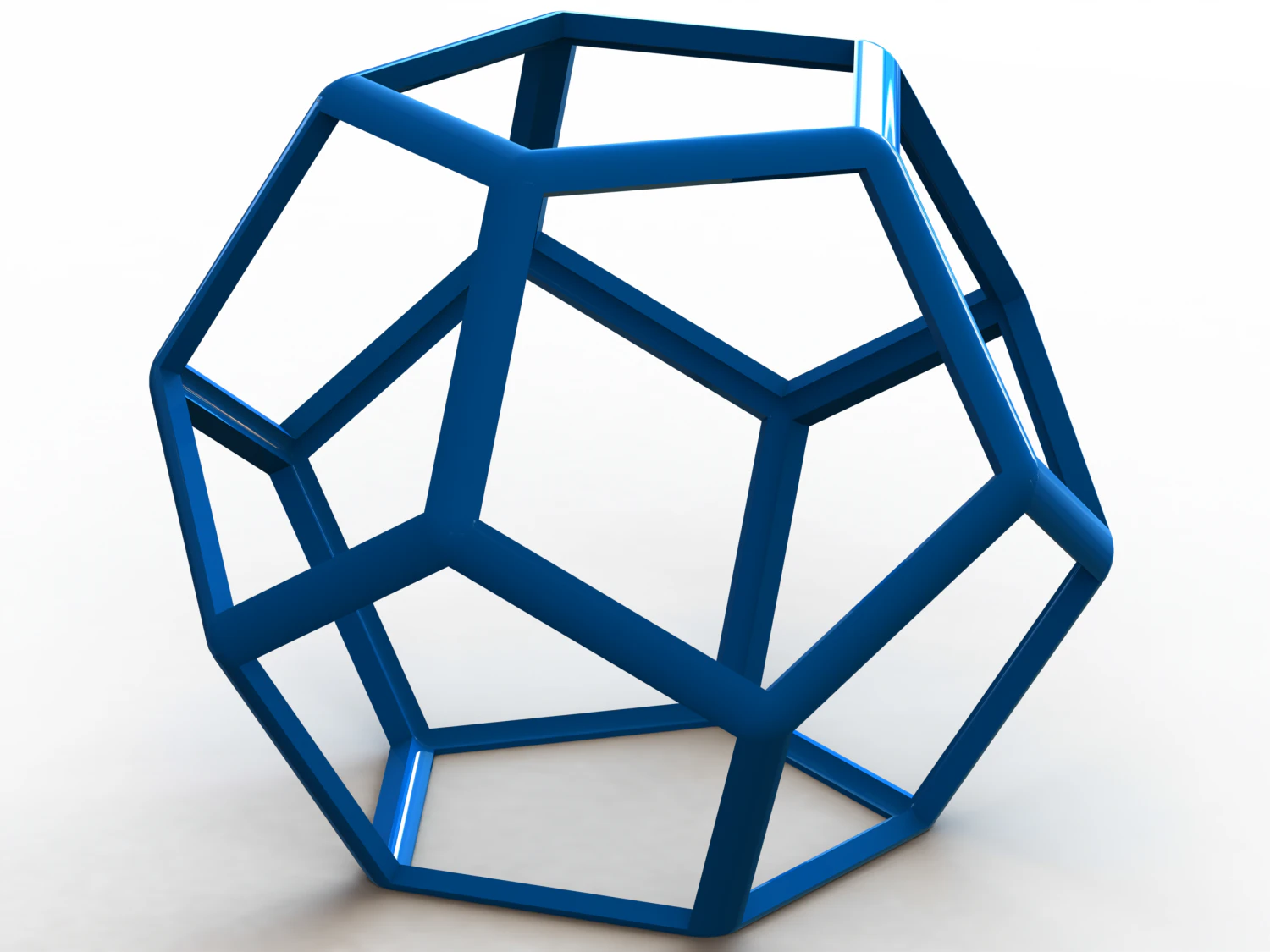 Wireframe Thick Dodecahedron 3D Print Model .c4d .max .obj .3ds .fbx .stl .blend 
