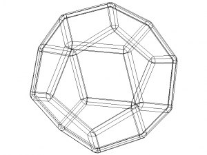 Wireframe Thick Dodecahedron 3D Print Model