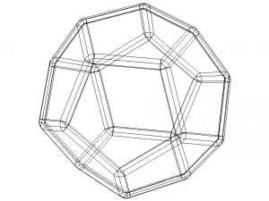 Wireframe Thick Dodecahedron 3D Print Model