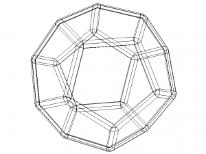 Wireframe Thick Dodecahedron 3D Print Model