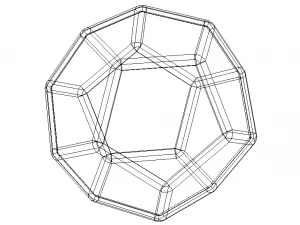 Wireframe Thick Dodecahedron 3D Print Model