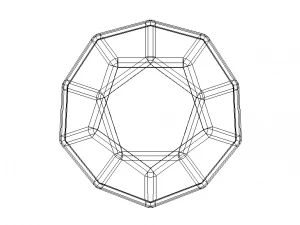 Wireframe Thick Dodecahedron 3D Print Model