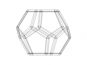 Wireframe Thick Dodecahedron 3D Print Model