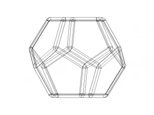 Wireframe Thick Dodecahedron 3D Print Model