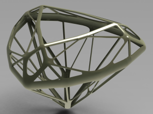 Wireframe Shape Trillion Cut Diamond 3D Принт Модель