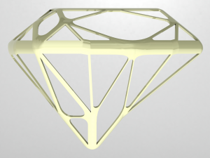 Wireframe Shape Trillion Cut Diamond 3D-printmodel
