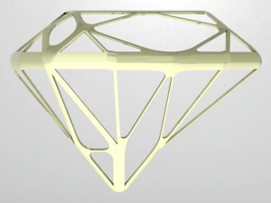 Wireframe Shape Trillion Cut Diamond 3D Print Model