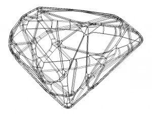 Wireframe Shape Trillion Cut Diamond 3D Print Model