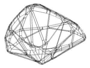 Wireframe Shape Trillion Cut Diamond 3D Print Model