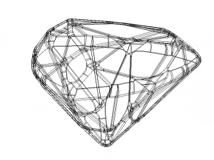 Wireframe Shape Trillion Cut Diamond 3D Print Model